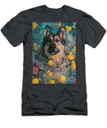 Norwegian Elkhound Dog Enjoying a Bubbly Bath Adrien Efren T-Shirt