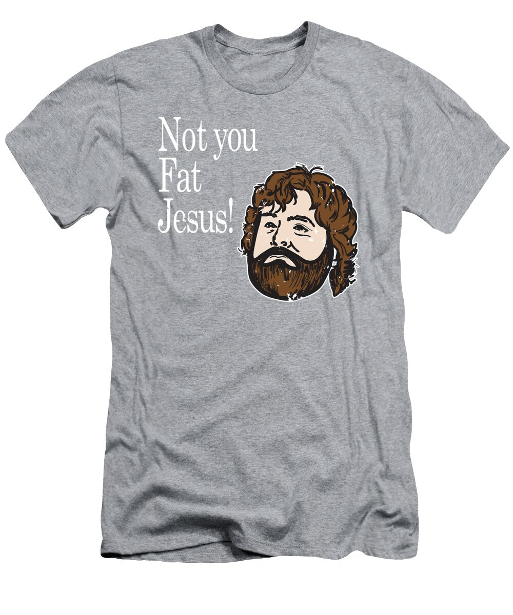 Not You Fat Jesus Essential Graphic Novelty Funny Black Toon Berents T-Shirt