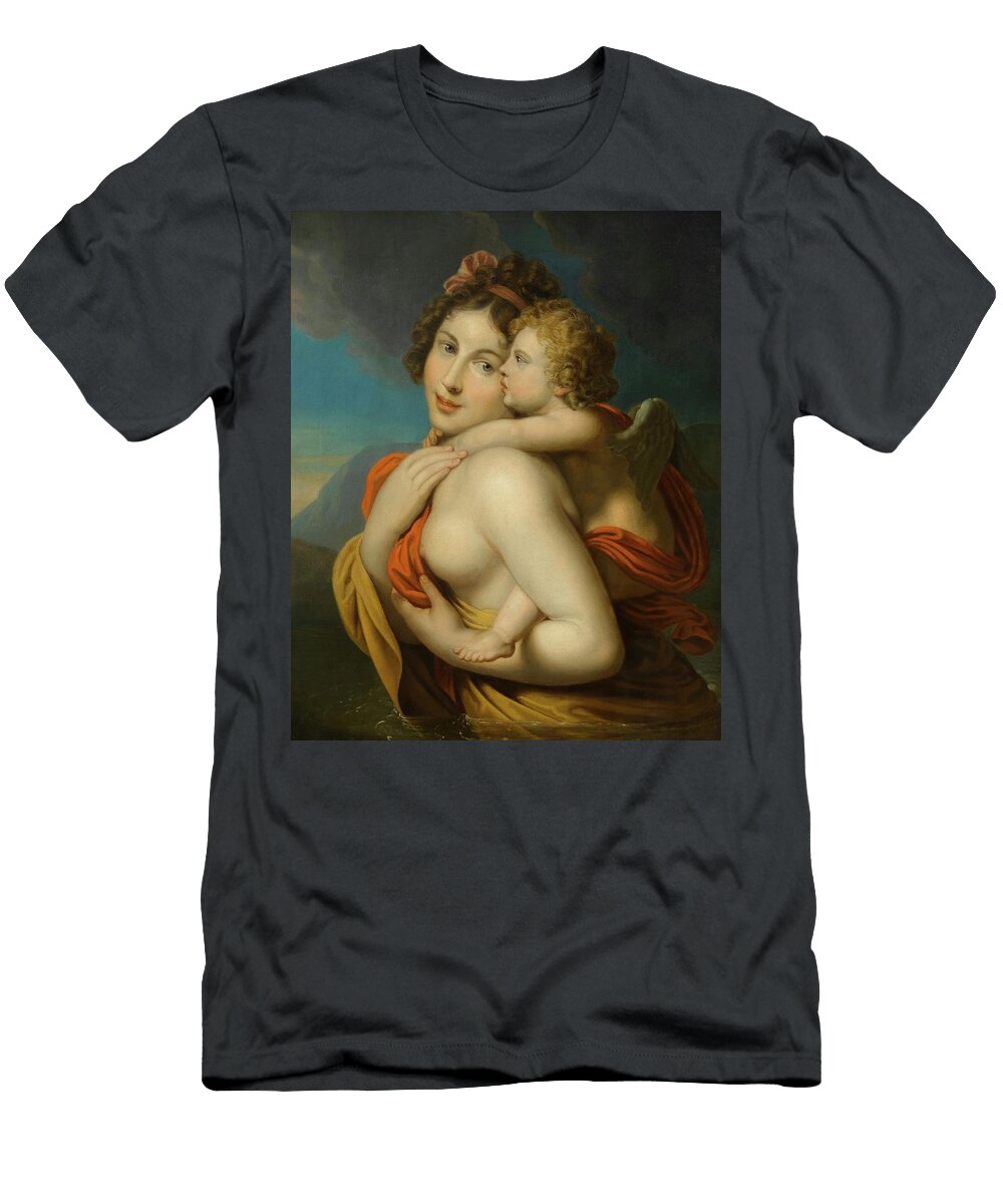 Nymphe Trgt Amor Durch Einen Fluss Johann Baptist Lampi the Elder T-Shirt