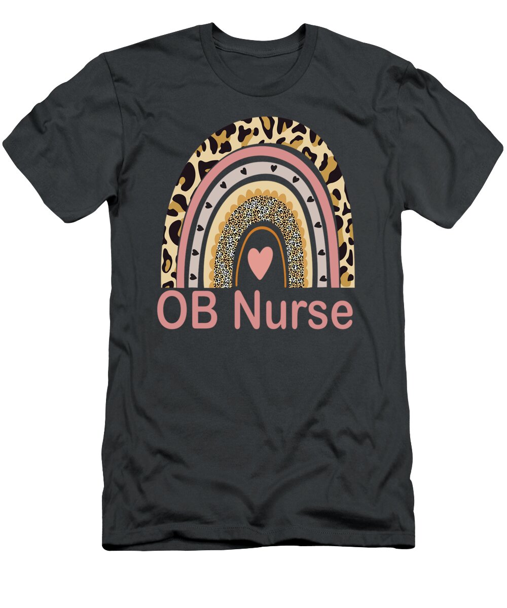 Ob Nurse Baby Delivery Labor Obstetric Gyn Leopard Pr Kip Elayna T-Shirt