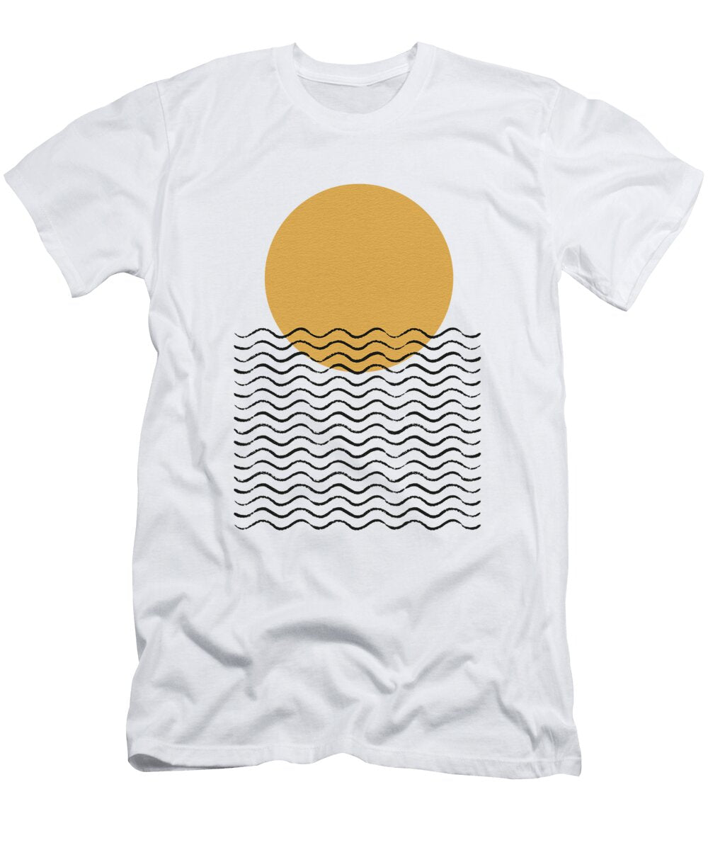 Ocean Wave Sunrise Moonlight Print Studio T-Shirt