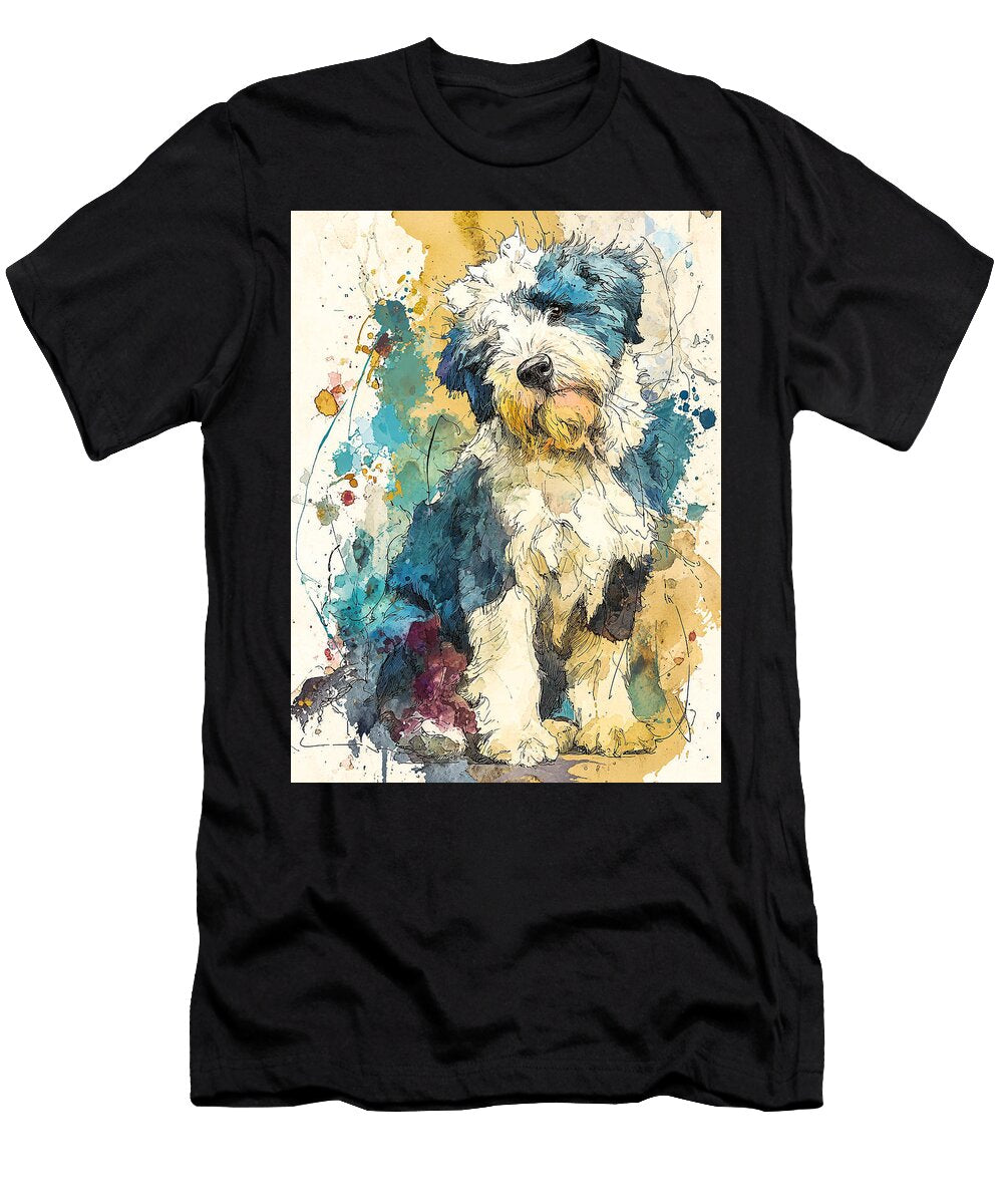 Old English Sheepdog Pup Shaggy and Goofy Adrien Efren T-Shirt