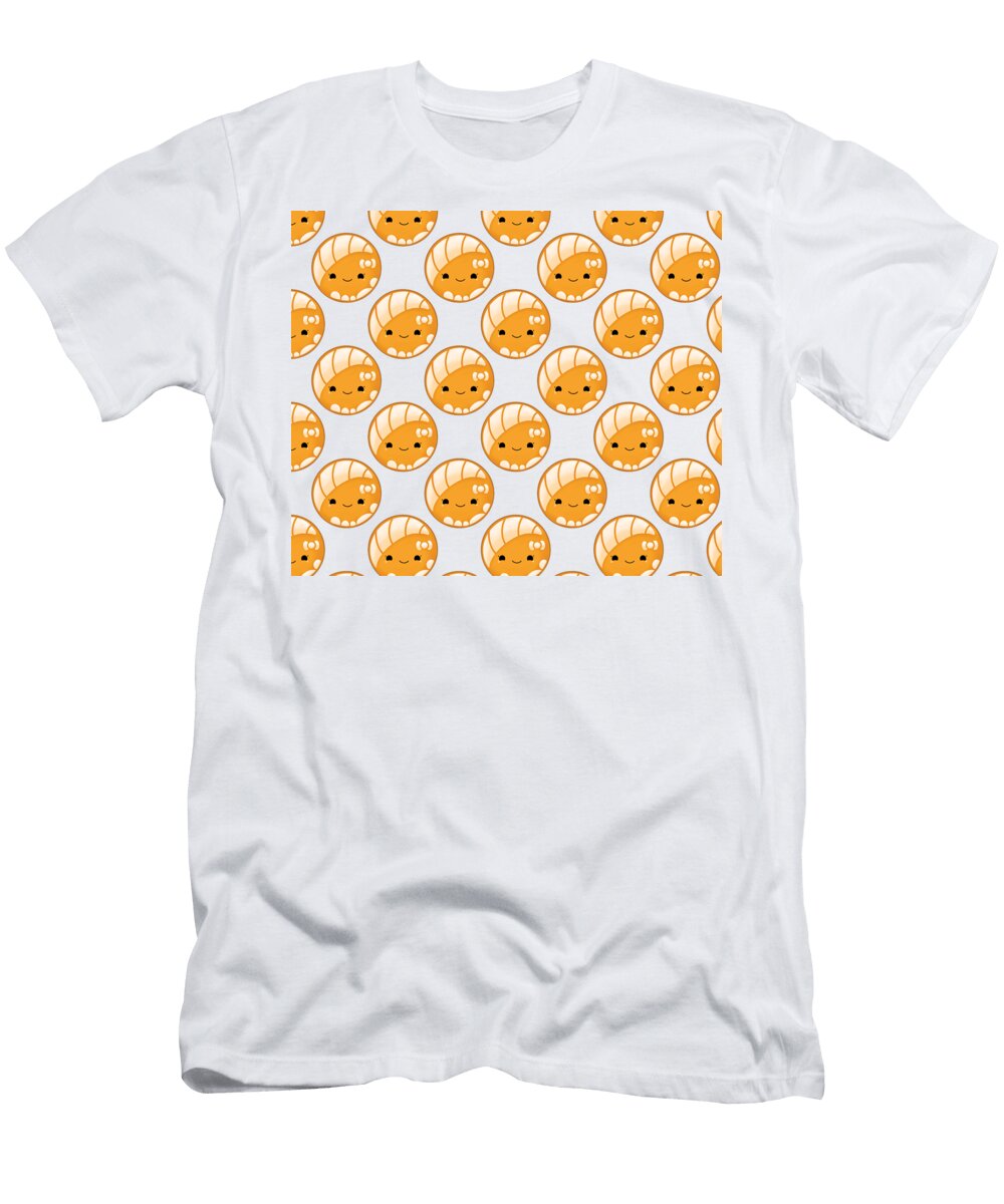 Orange Concha Pan Dulce Mexican Sweet Bread Pattern Ivan Florentino Ramirez T-Shirt