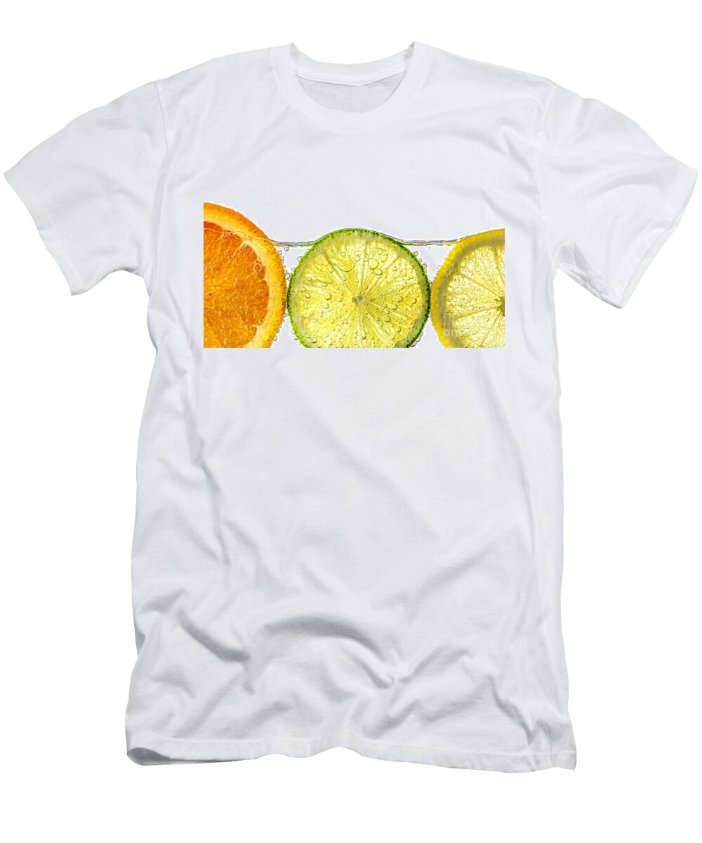 Orange Lemon and Lime Slices in Water Elena Elisseeva T-Shirt