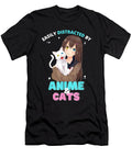 Overcome Courageous Kawaii Anime Girl Easily Distracted By Anime and Cats Teens Fan Ezone Prints T-Shirt