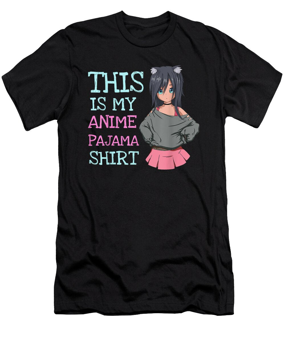 Overcome Hardship This Is My Anime Pajama Kawaii Anime Kitty Ears Goth Girl Cute Gift Ezone Prints T-Shirt