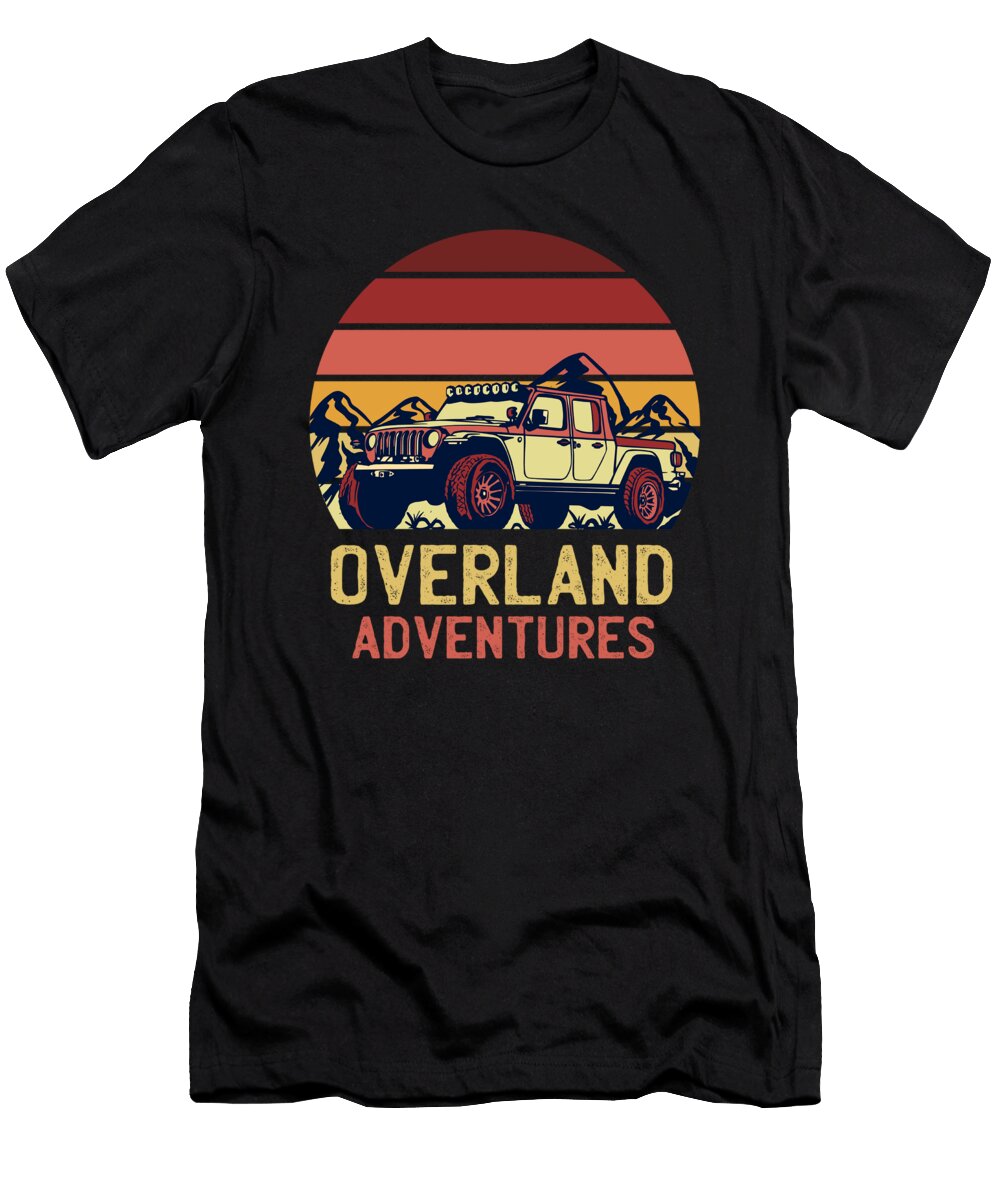 Overland Adventure Retro Sunset Jeep Outdoor Gift Licensed Art T-Shirt