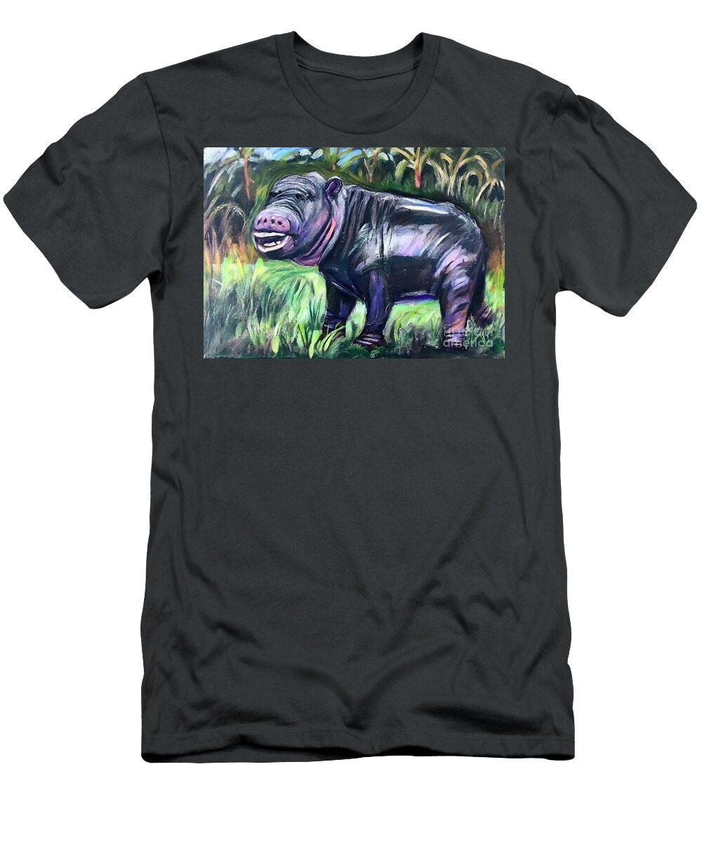 Painting Hippopotamus Wildlife Animal Wild Mammal N Akkash T-Shirt
