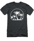 Palm Trees and Sunset in White John Schwegel T-Shirt