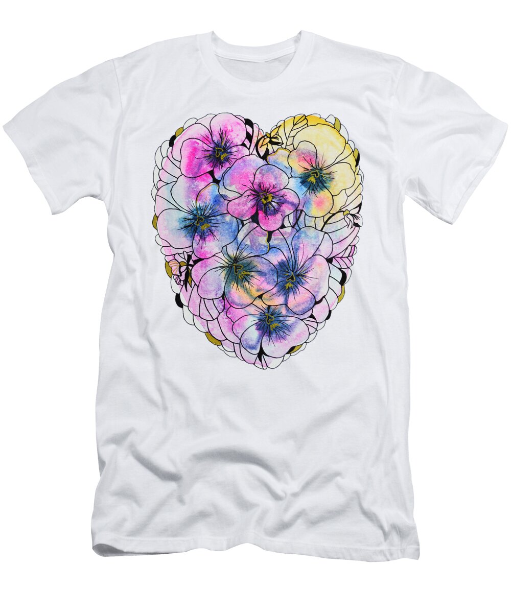 Pansy Heart Zaira Dzhaubaeva T-Shirt