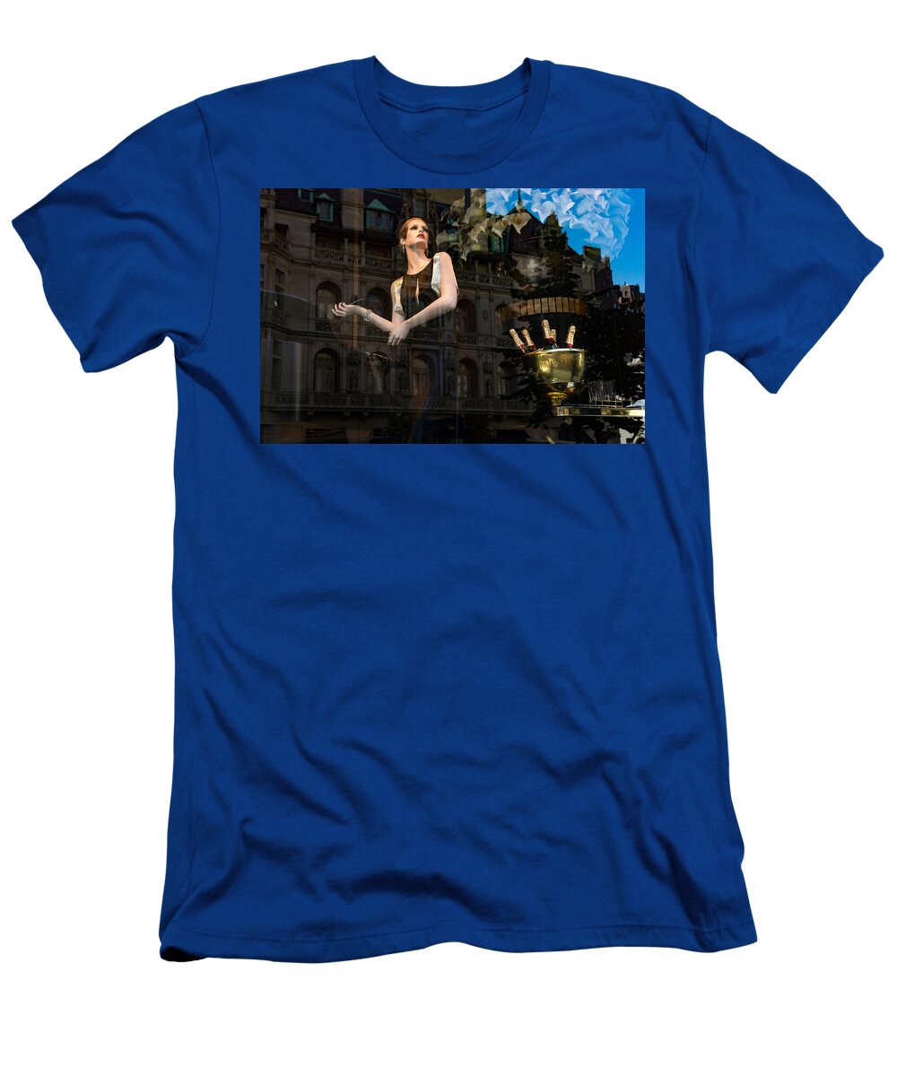 Party Time Glamorous Sophisticated Shop Window Reflections Georgia Mizuleva T-Shirt