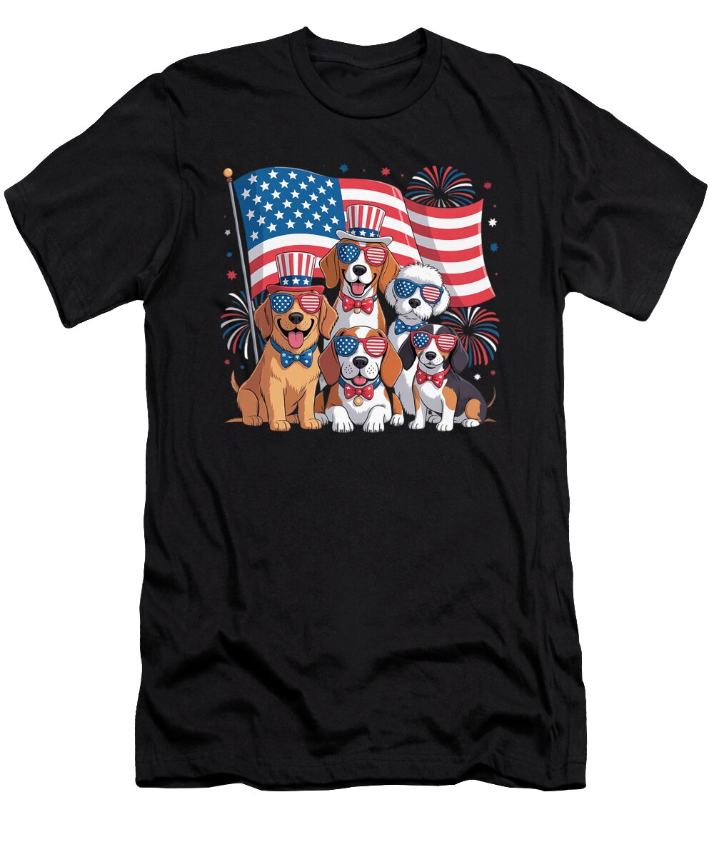 Patriotic Dog 4th of July Funny Dogs Lover for Sophie Eleanor T-Shirt