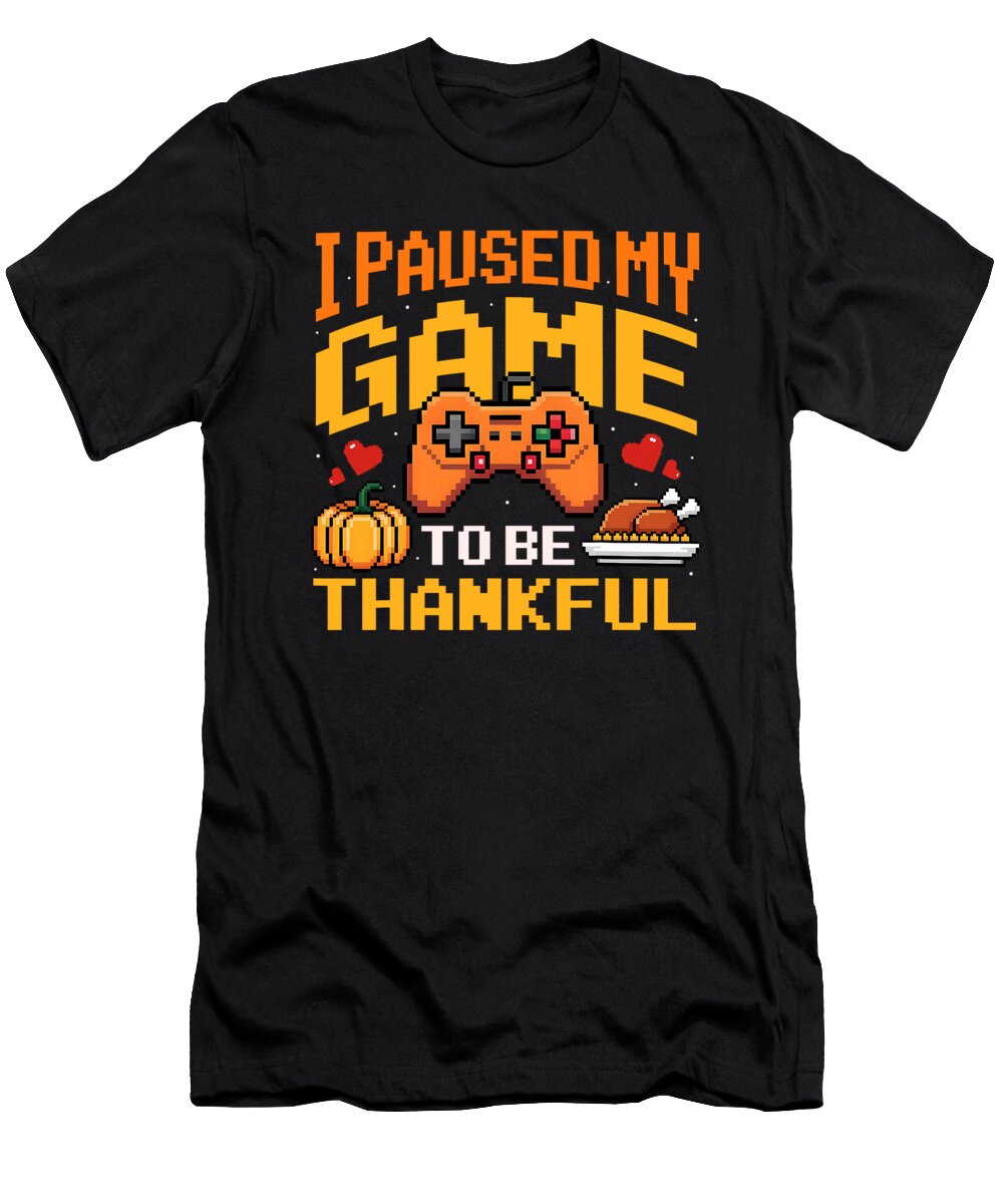 Paused My Game Thankful Video Gamer Boys Men Studi Alex T-Shirt