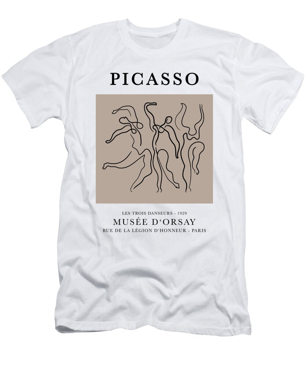Picasso Inspired Les Trios Danseurs Beige Exhibition Wall Art Print Picasso Inspired Decor Print Re Make T-Shirt
