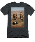Pied Crow Pulling Tail Feather of Whitebacked Vulture Ann Steve Toon Natureplcom T-Shirt