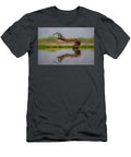 Pied Kingfisher Perched on a Branch Above Water Zimanga Ann Steve Toon Natureplcom T-Shirt