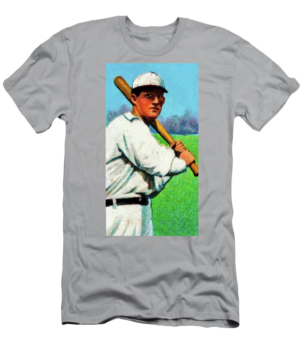 Piedmont Cy Seymour Batting Baseball Game Cards Oil Painting Celestial Images T-Shirt