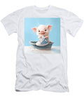 Piglet Washing Shoe in Tub Light Blue Backdrop Maximiliano Acevedo T-Shirt