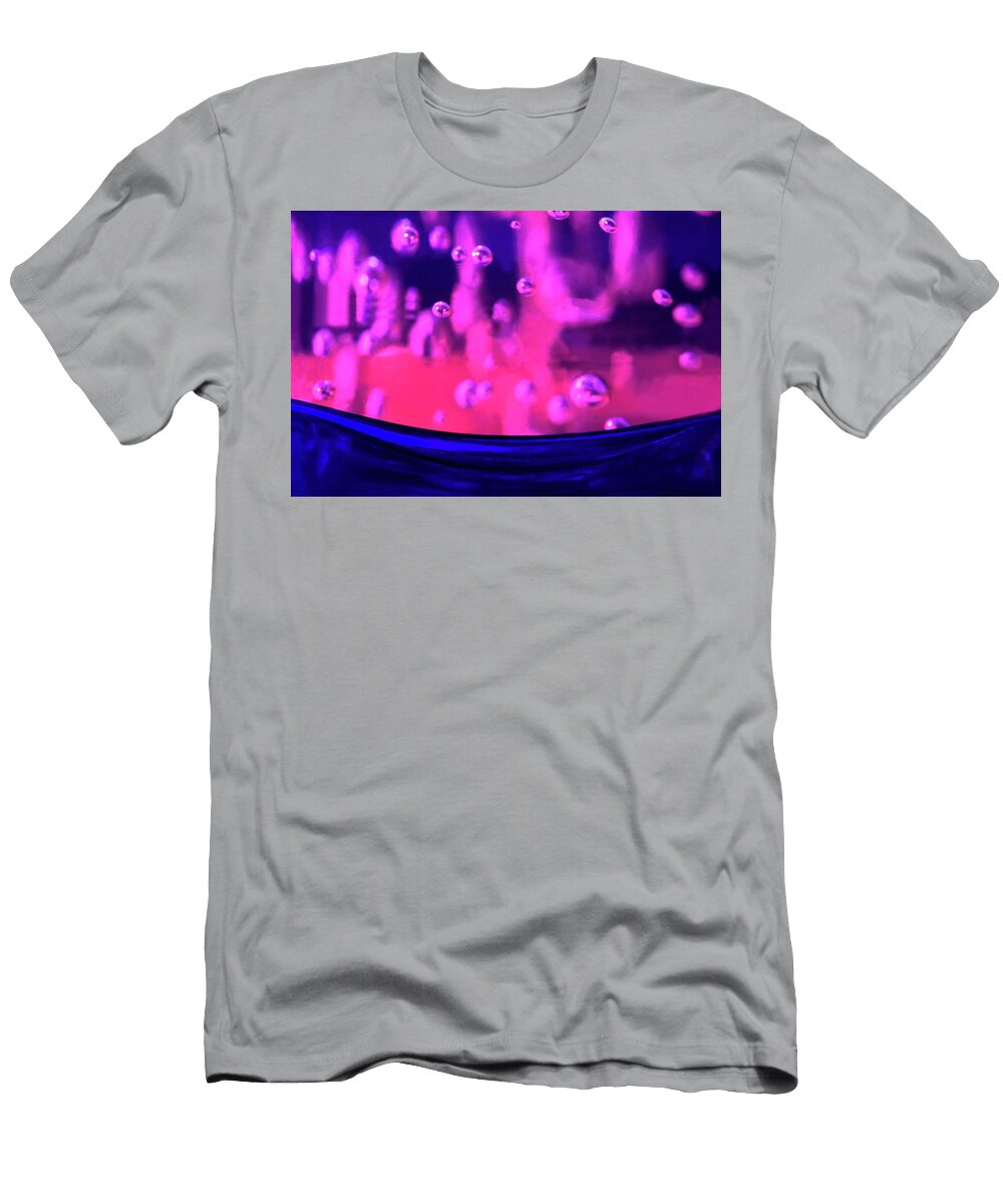 Pink Bubbles and Blue Curve Enrique Mendez T-Shirt