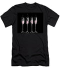 Pink Champagne Flutes in a Row Ikon Ikon Images T-Shirt