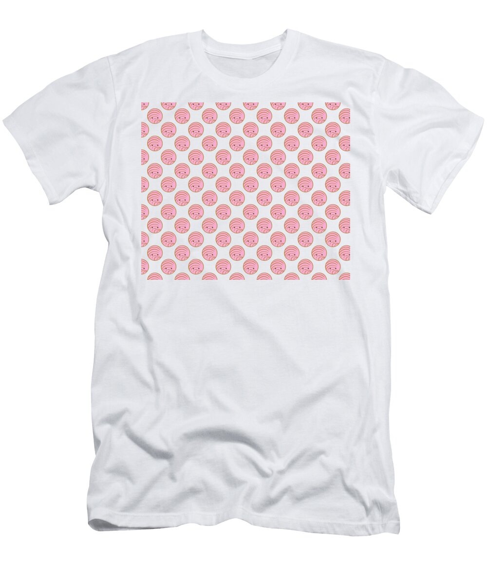Pink Concha Pan Dulce Mexican Sweet Bread Pattern Ivan Florentino Ramirez T-Shirt