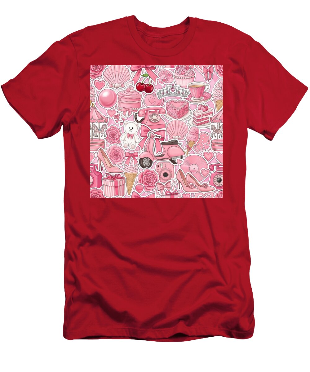 Pink Retro Sweet Life Vincent Art Studio T-Shirt