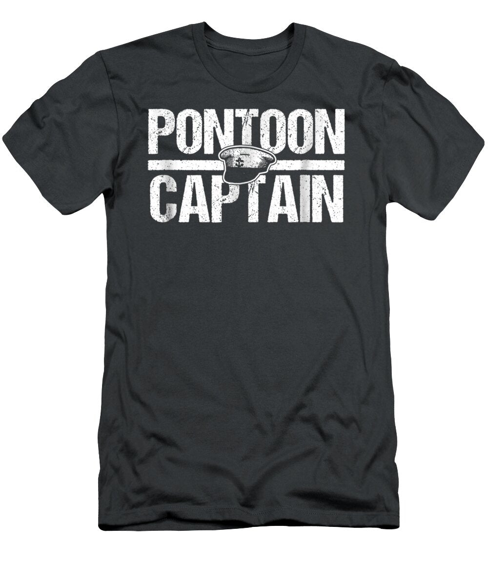 Pontoon Captain Family Boat Tri Toons Nautical Hat Cather Todor T-Shirt