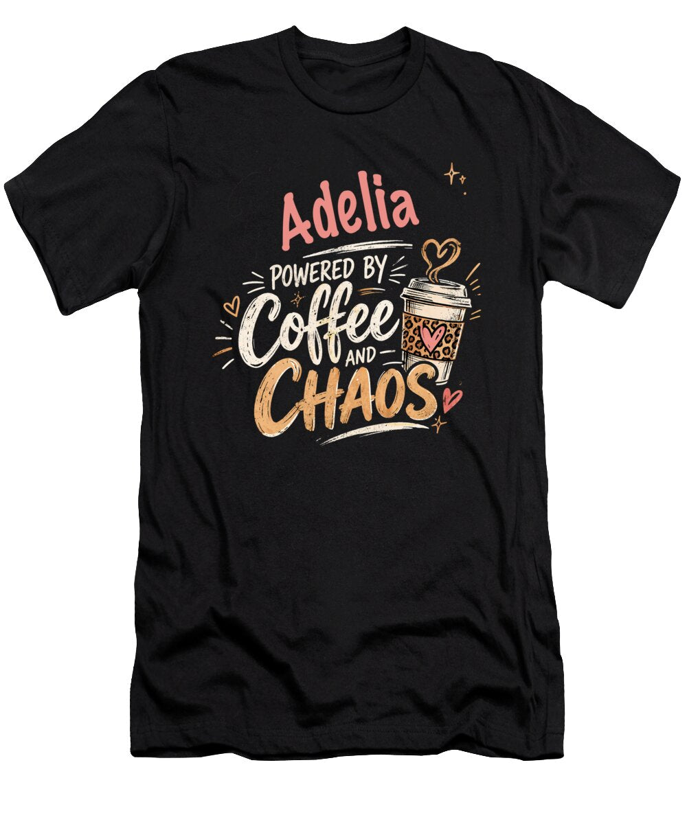 Powered By Coffee and Chaos Elisabeth Lucas T-Shirt