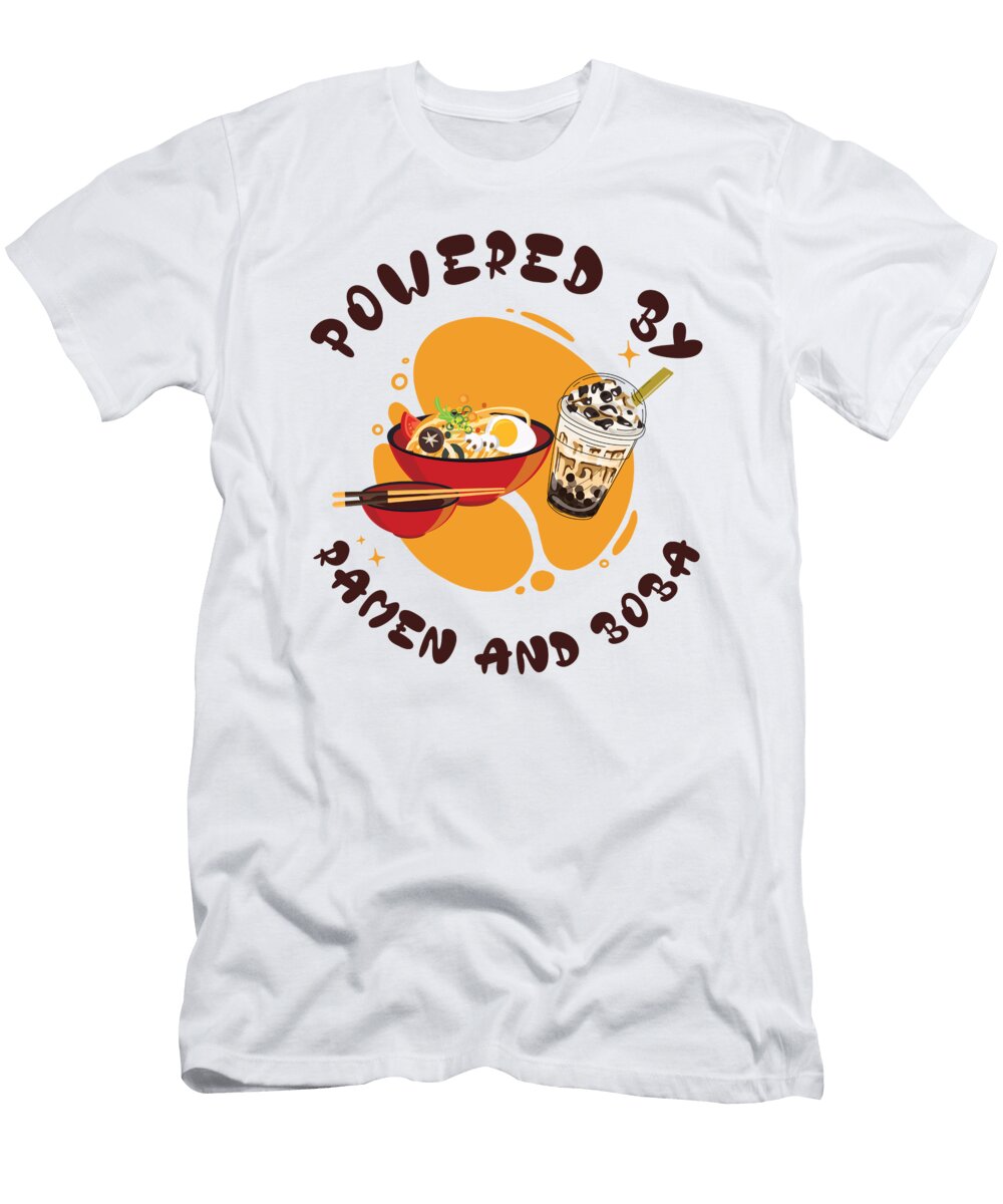 Powered By Ramen and Boba Tea Japanese Food Anime Toms Store T-Shirt