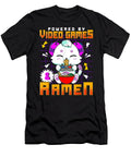 Powered By Video Games Ramen Anime Kawaii Cat Gamer Dnt Prints T-Shirt