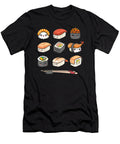 Precious Life Happy Sushi Anime Kawaii Set Japanese Food Lover Otaku Mangaretro Wave Ezone Prints T-Shirt