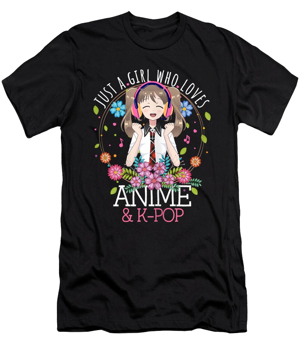 Precious Life Just a Girl Who Loves Anime K Pop Manga Lover Otaku Gift Retro Wave Ezone Prints T-Shirt
