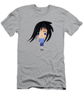 Pretty Big Hair Chibi Manga Girl Looking Smart for Work Barefoot Bodeez Art T-Shirt