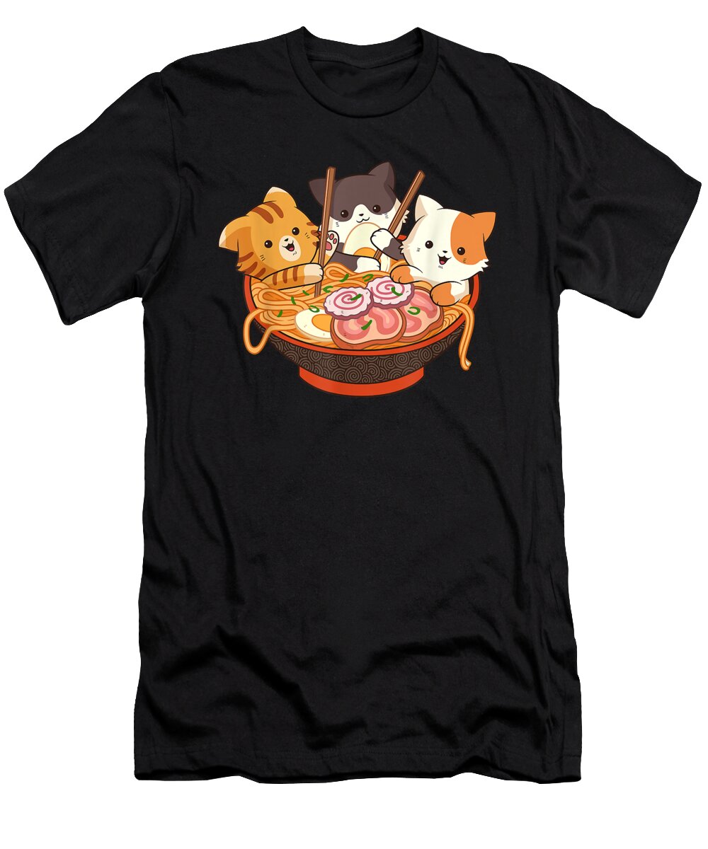 Pretty Good Beautiful Kawaii Cute Anime Cats Otaku Japanese Ramen Noodles Gift Ezone Prints T-Shirt
