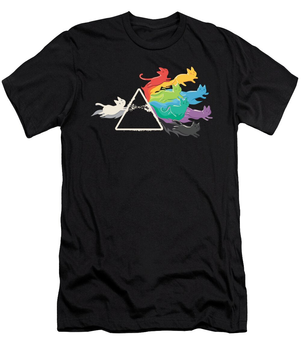 Prisma Cats Triangle Colorful Cats Licensed Art T-Shirt
