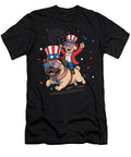 Pug George Washington 4th of July Patriotic Flag Studi Alex T-Shirt
