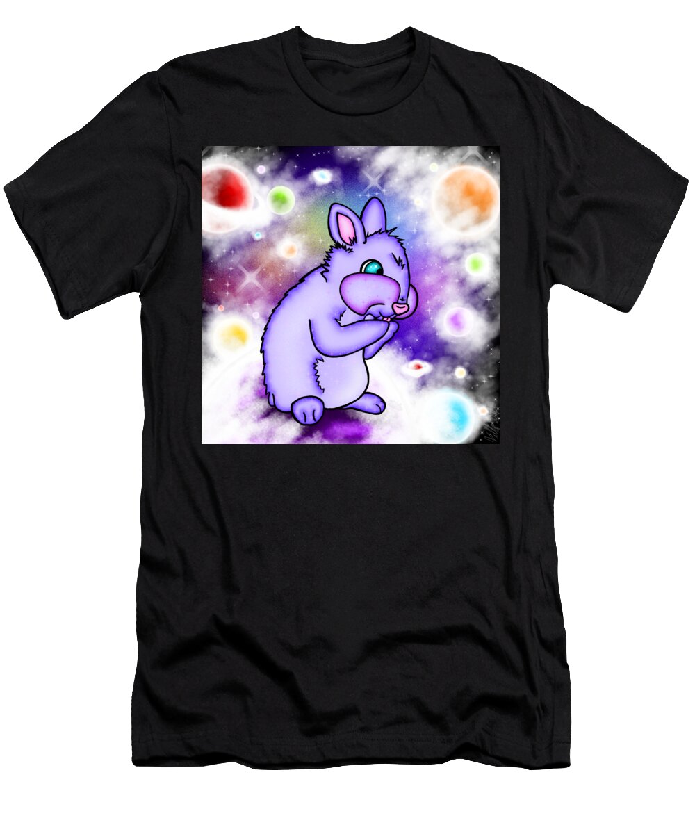 Purple Bunny in Space Fillip Wilson T-Shirt
