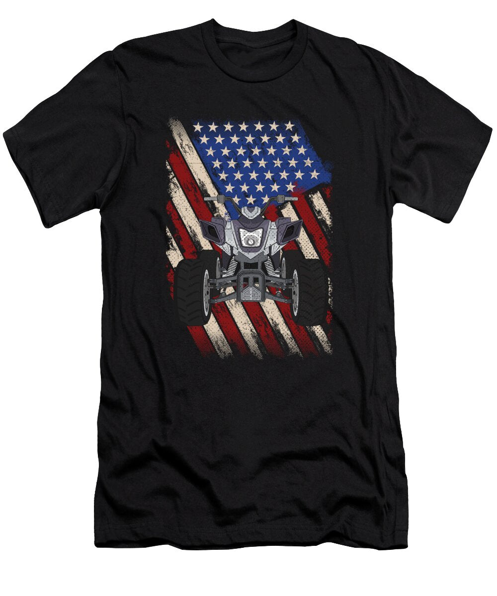 Quad Atv Rider American Flag Offroad Sport Gift Thomas Larch T-Shirt