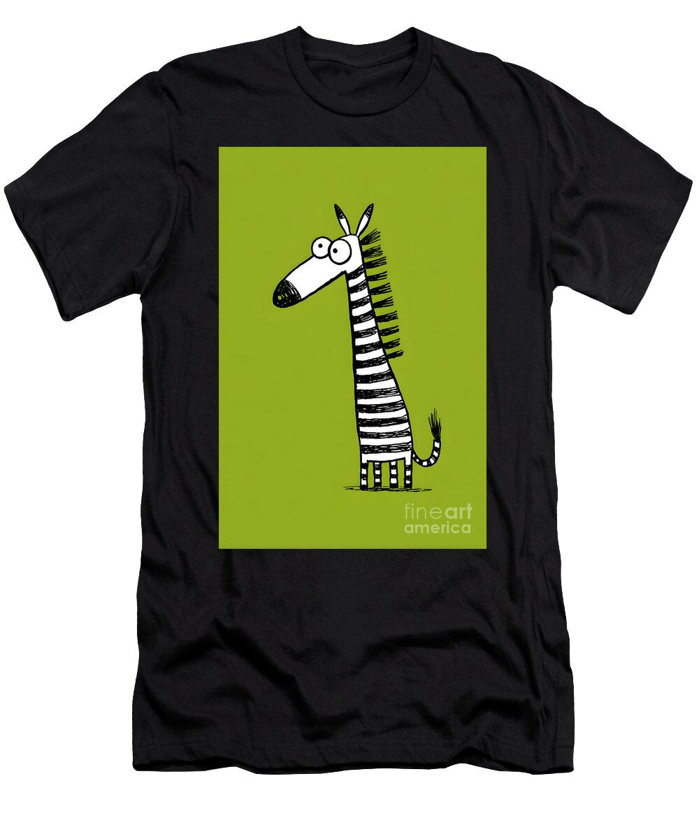 Quirky Cartoon Zebra Olfactoart Studio T-Shirt