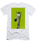 Quirky Zebra on Green Background Olfactoart Studio T-Shirt