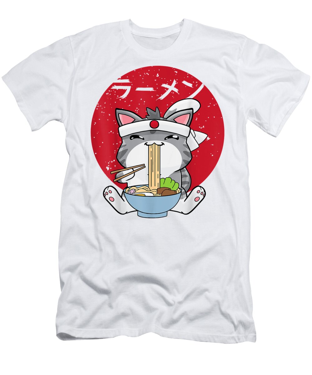 Ramen Cat Japanese Anime Kawaii Gift Dnt Prints T-Shirt