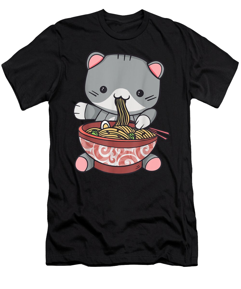 Ramen Cat Kawaii Anime Japanese Lover Dnt Prints T-Shirt