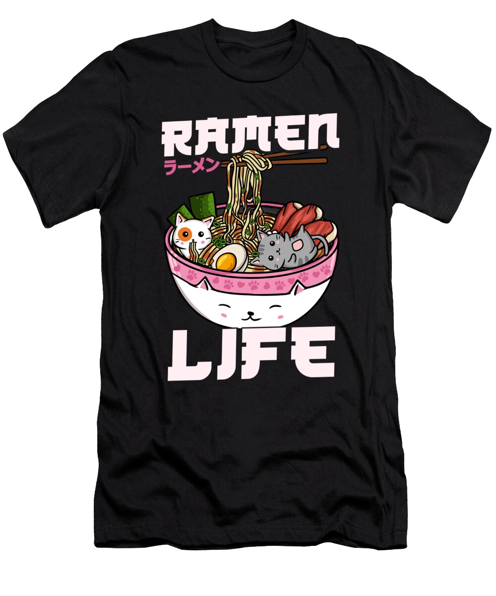 Ramen Life Japanese Anime Cats Manuel Pichler T-Shirt
