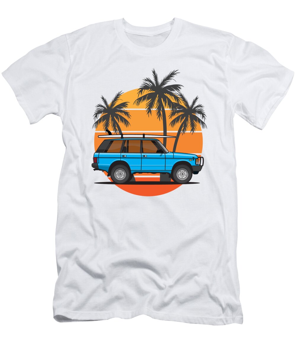 Range Rover Classic Retro Beach John Cassella T-Shirt