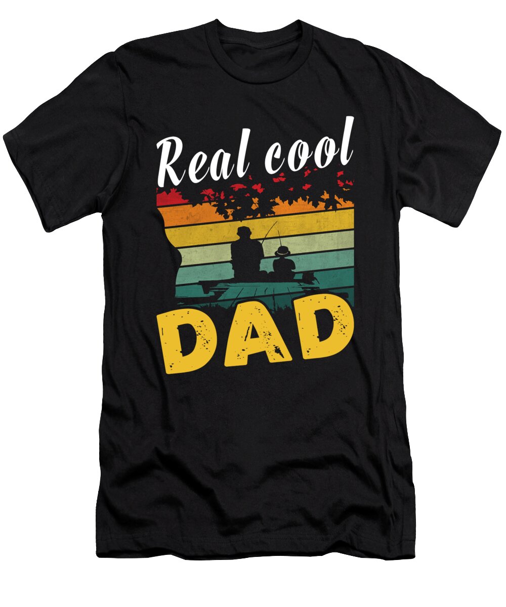 Real Cool Dad Fishing Retro Fathers Day 2022 Licensed Art T-Shirt