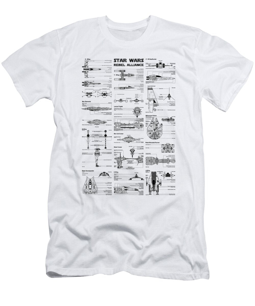 Rebel Alliance Fleet Chart Denny H T-Shirt