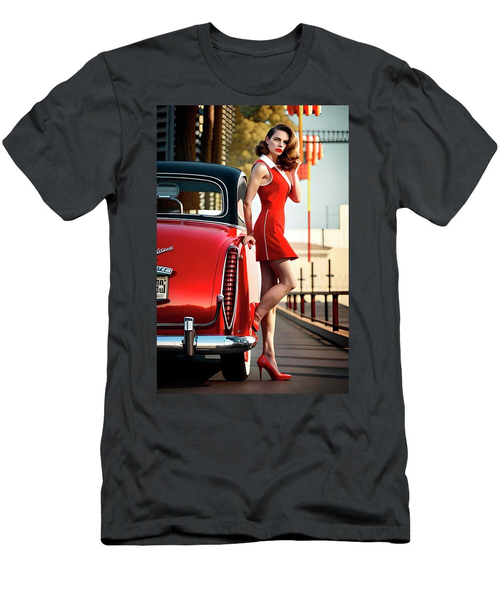 Red and White Dress Gabriel Cusmir T-Shirt