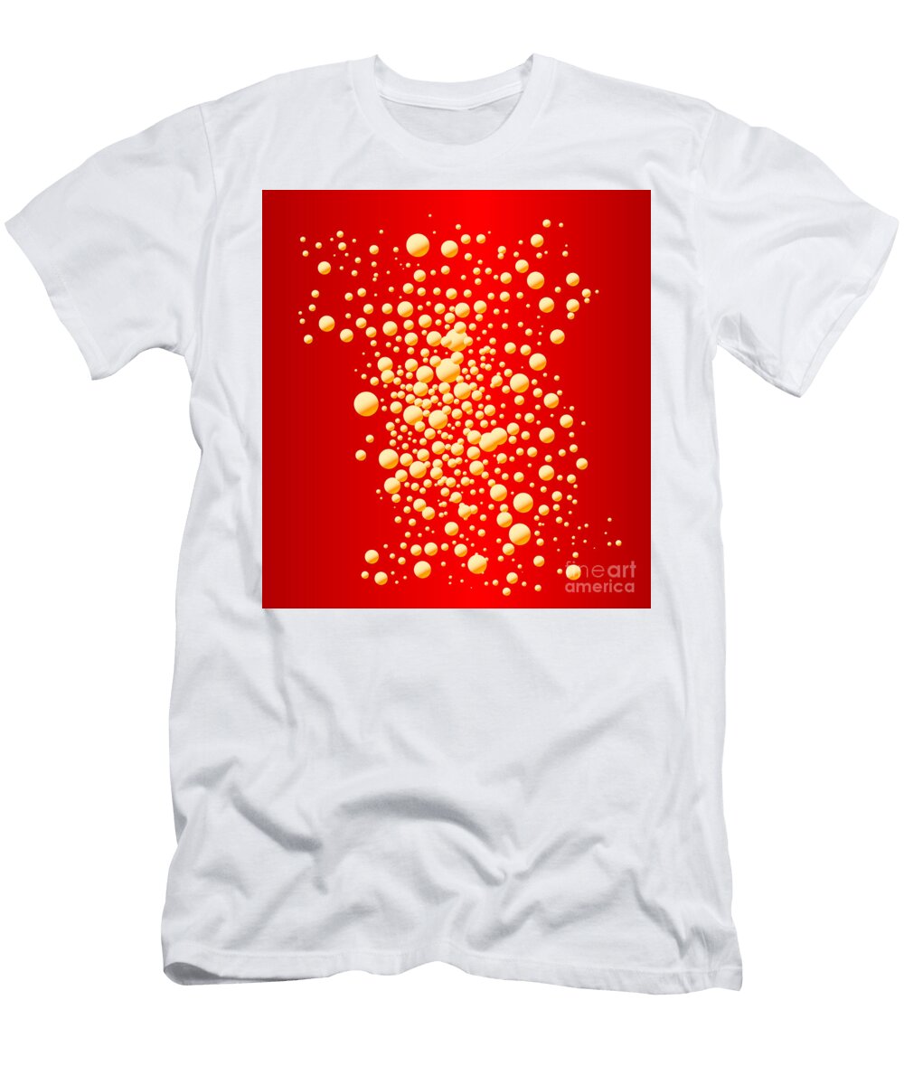 Red Party Bubble Background Bigalbaloo Stock T-Shirt
