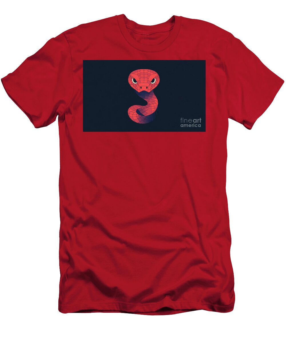 Red Snake Art on Dark Bg Beautiful Things T-Shirt