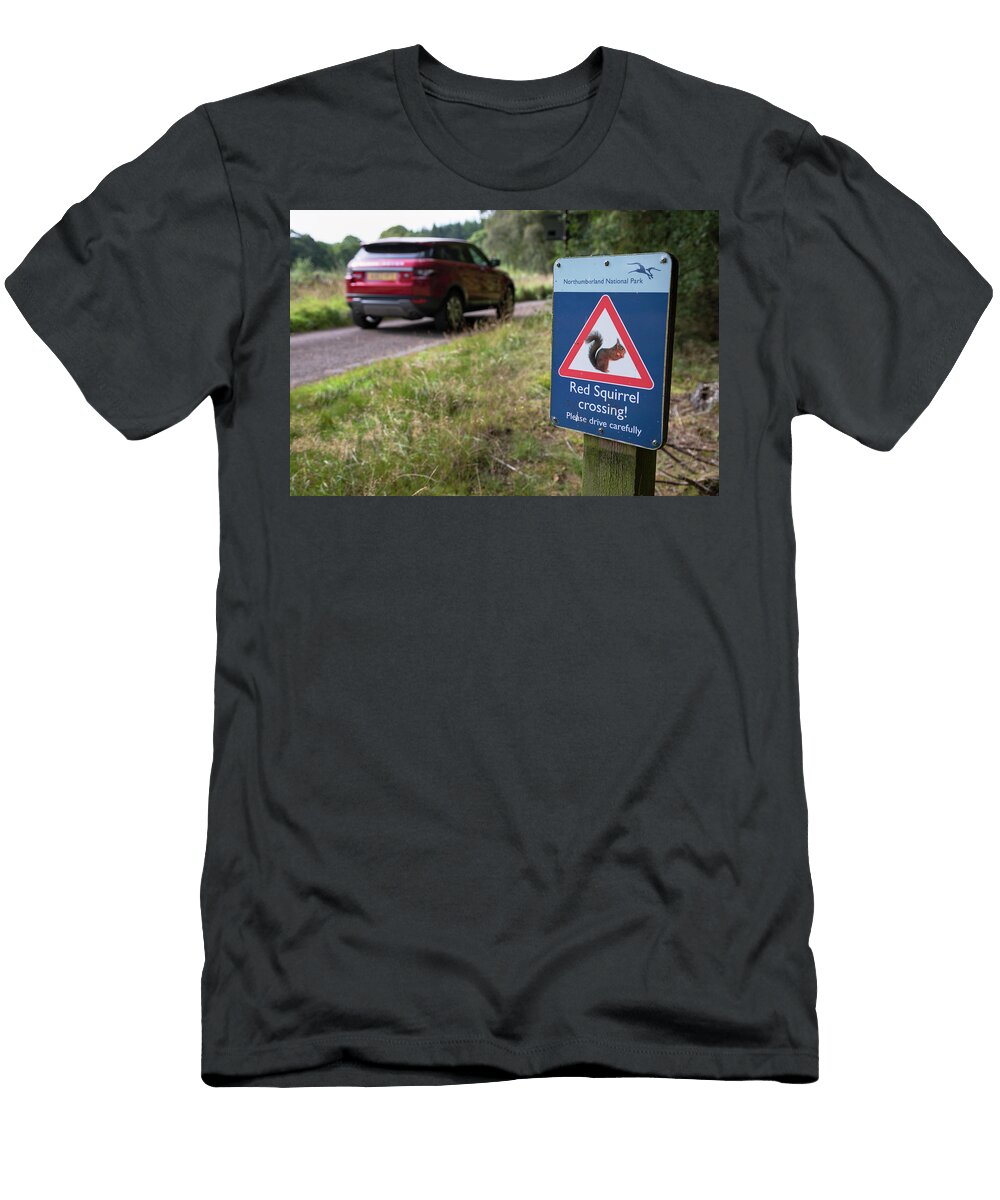Red Squirrel Road Warning Sign Holystone Forest Ann Steve Toon Natureplcom T-Shirt